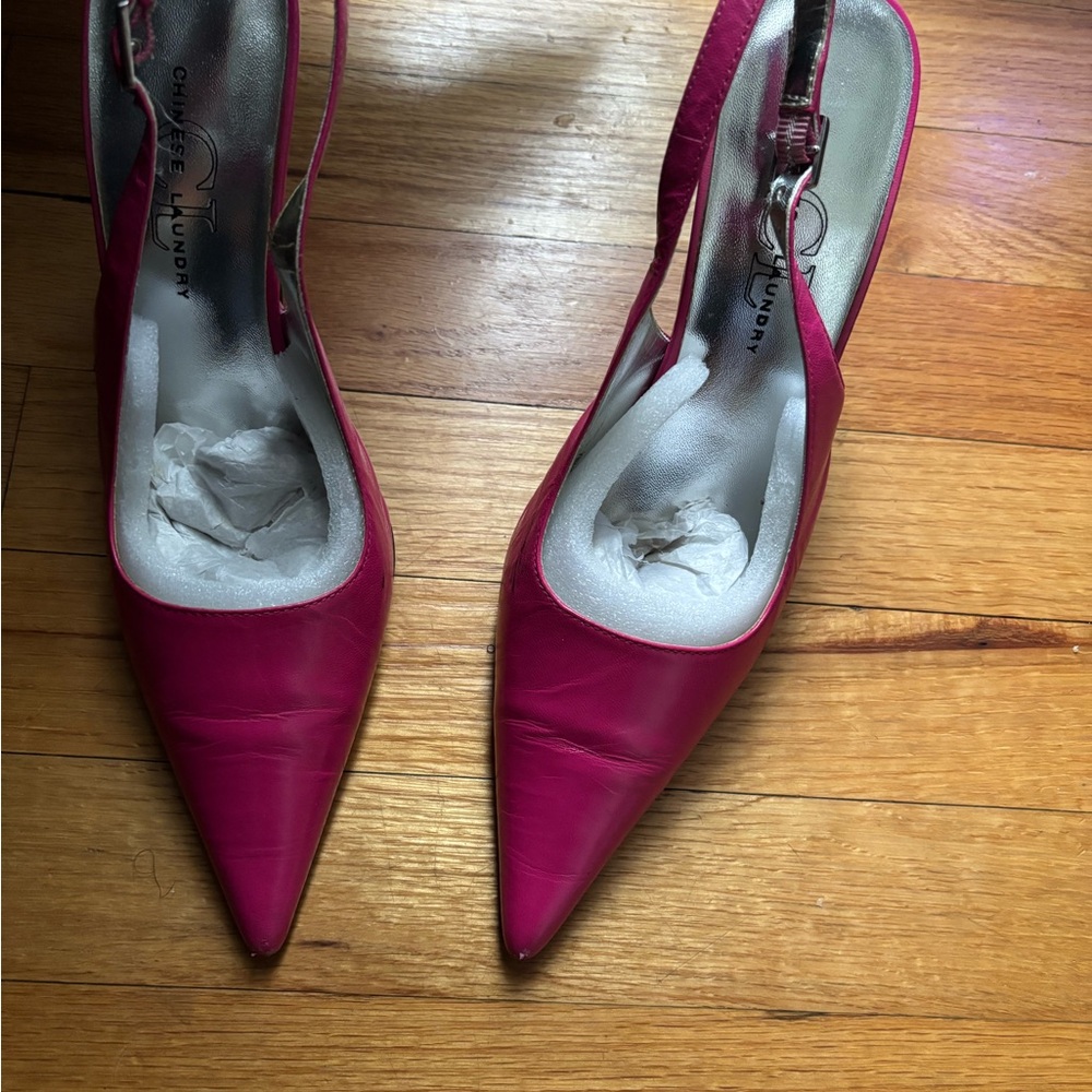 Chinese Laundry Fuchsia Slingback Heels